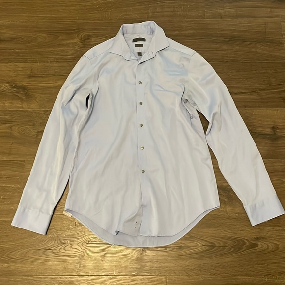 Men’s Calvin Klein Slim Fit Blue Long Sleeve Dress Shirt, Size 15 1/2 34-35 - Picture 1 of 6